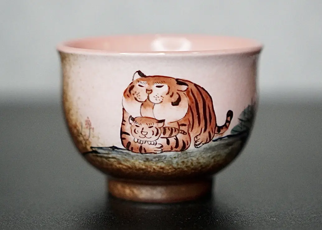 Пиала «Тигры» № 85, керамика Цзиндэчжэнь, 103 мл