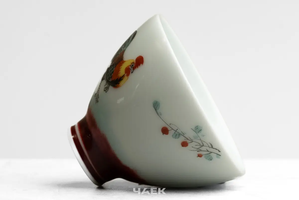 Пиала «Петух» № 64, керамика Цзиндэчжэнь, 86 мл