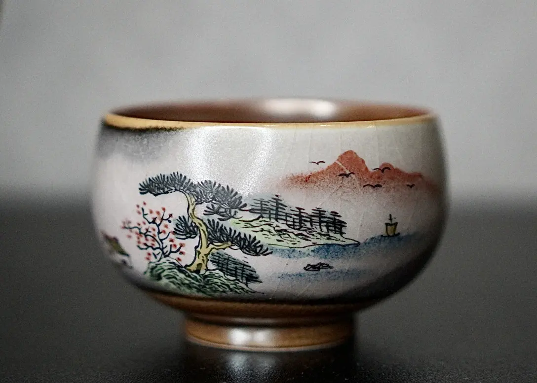 Пиала «Жёлтый Парус» № 78, керамика Цзиндэчжэнь, 92 мл