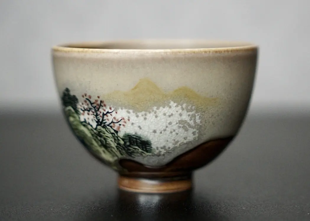 Пиала «Природные Пятна» № 95, керамика Цзиндэчжэнь, 95 мл