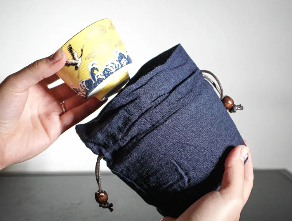 Мешочек для чайной посуды синий