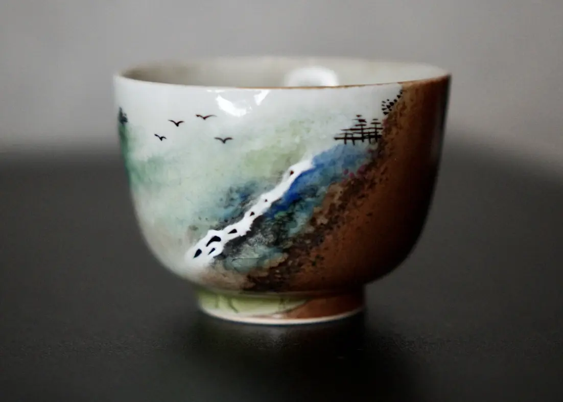 Пиала «Спокойствие» № 77, керамика Цзиндэчжэнь, 75 мл