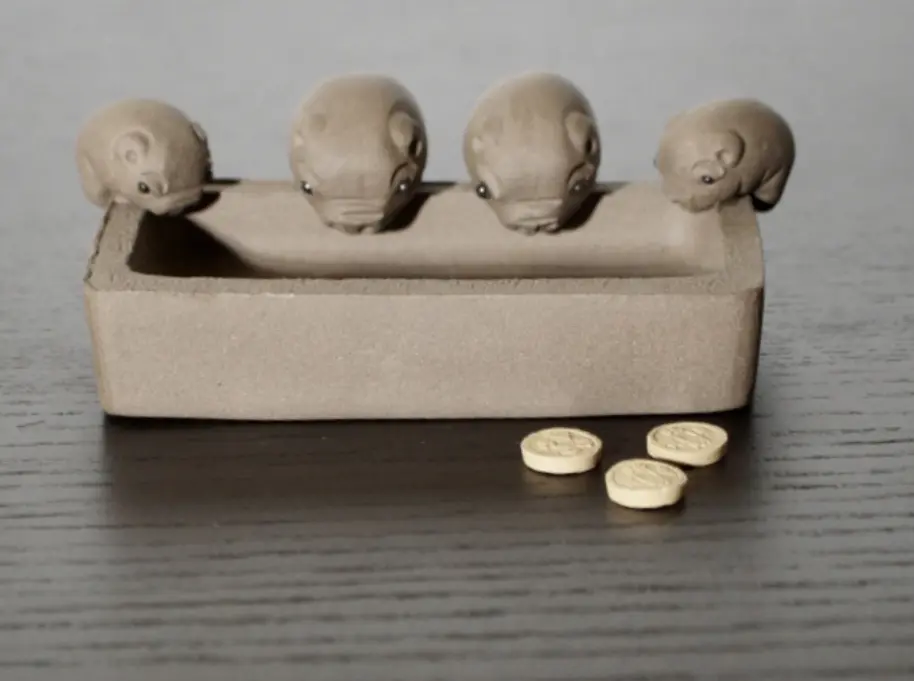 Чайная фигурка «Стойло» № 1, исинская глина