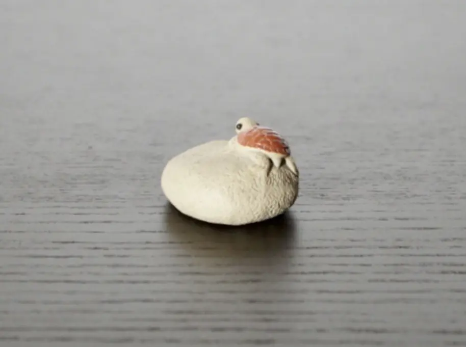 Чайная фигурка «Черепаха на камне» № 1, исинская глина