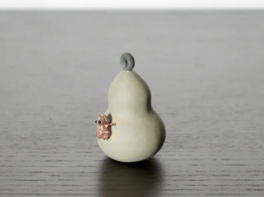 Чайная фигурка «Лягушка на горлянке» № 6, исинская глина