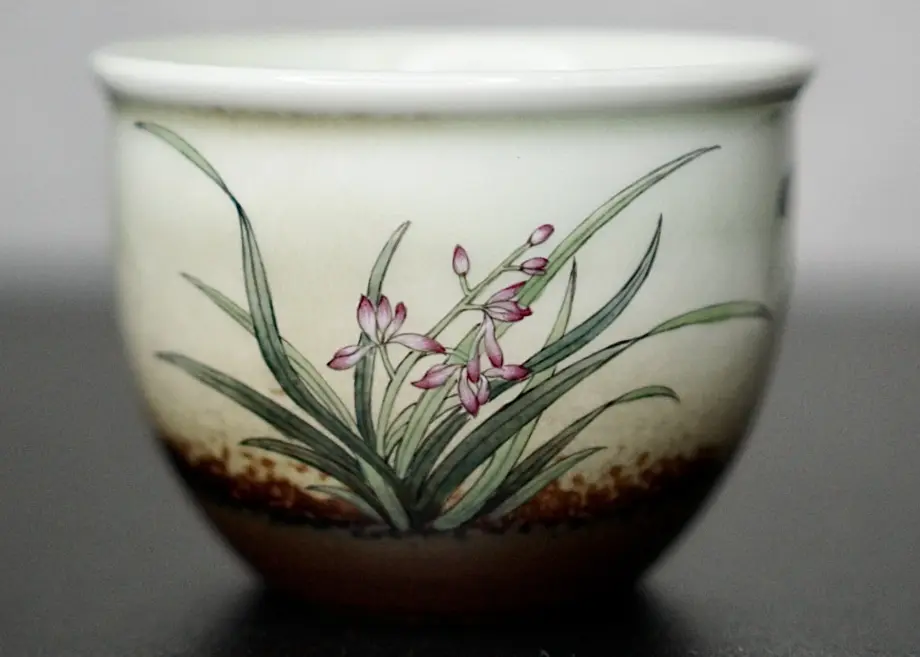 Пиала «Бабочки» № 86, керамика Цзиндэчжэнь, 119 мл