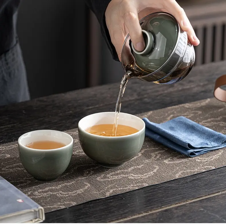 Походный чайный набор № 3, зелёный