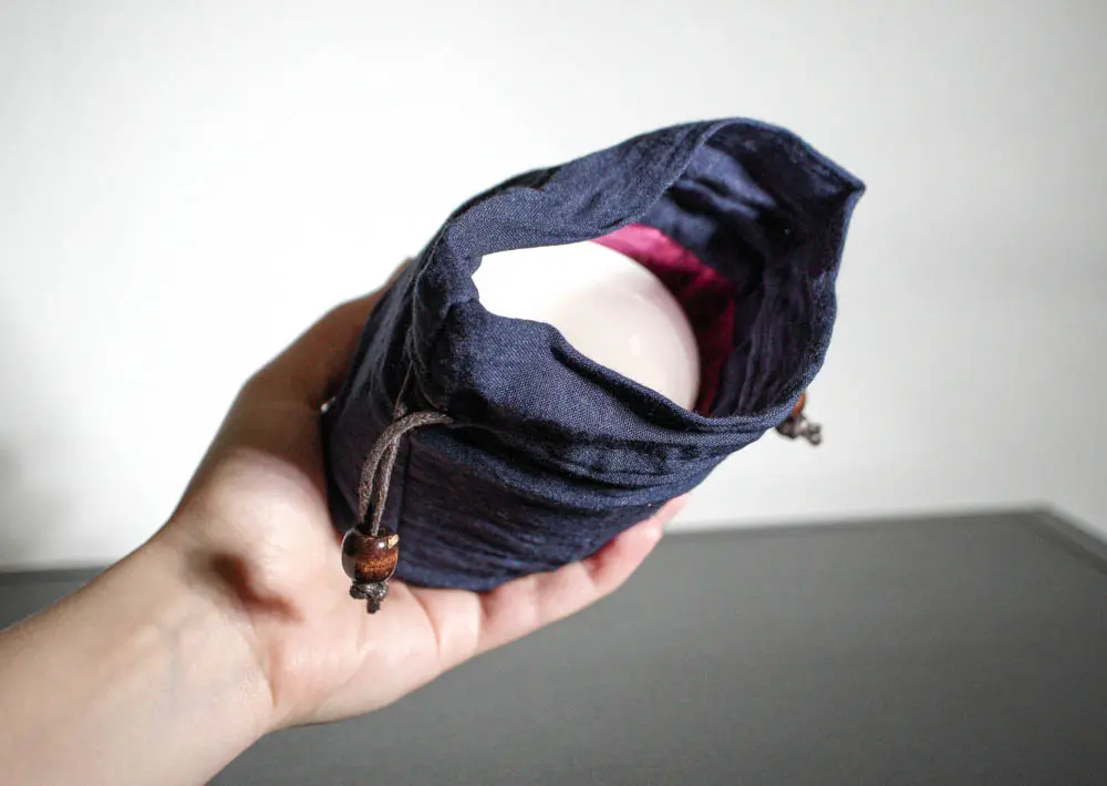 Мешочек для чайной посуды синий