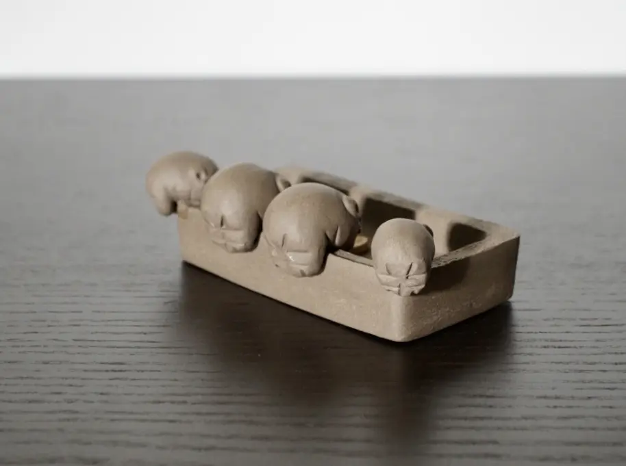 Чайная фигурка «Стойло» № 1, исинская глина