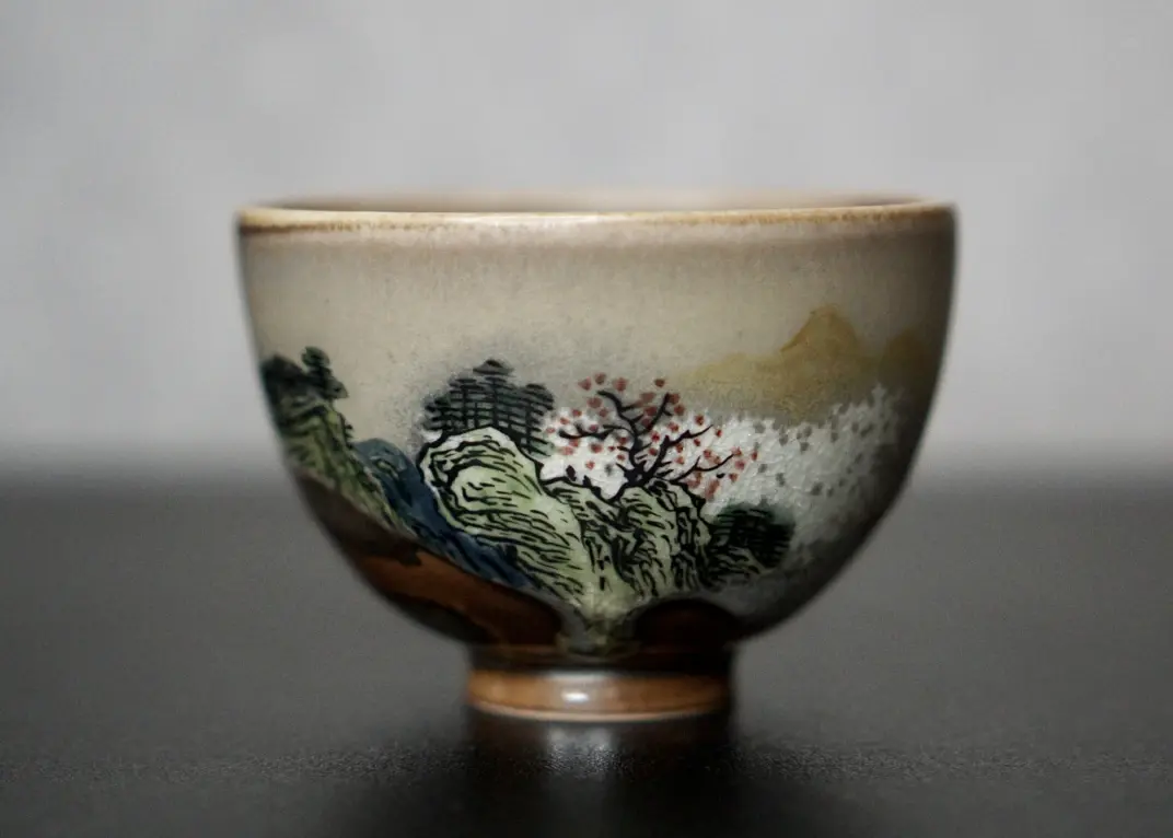 Пиала «Природные Пятна» № 95, керамика Цзиндэчжэнь, 95 мл