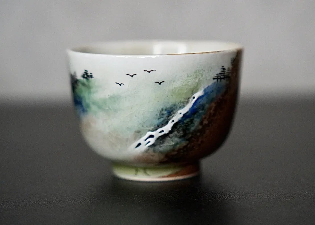 Пиала «Спокойствие» № 77, керамика Цзиндэчжэнь, 75 мл