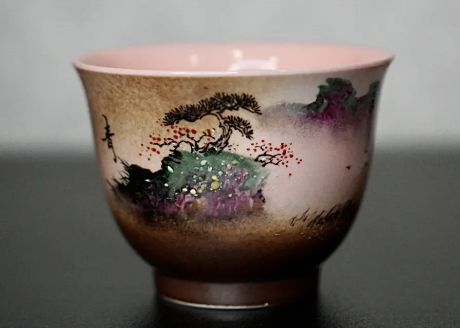 Пиала «Пейзажные Штрихи» № 92, керамика Цзиндэчжэнь, 118 мл