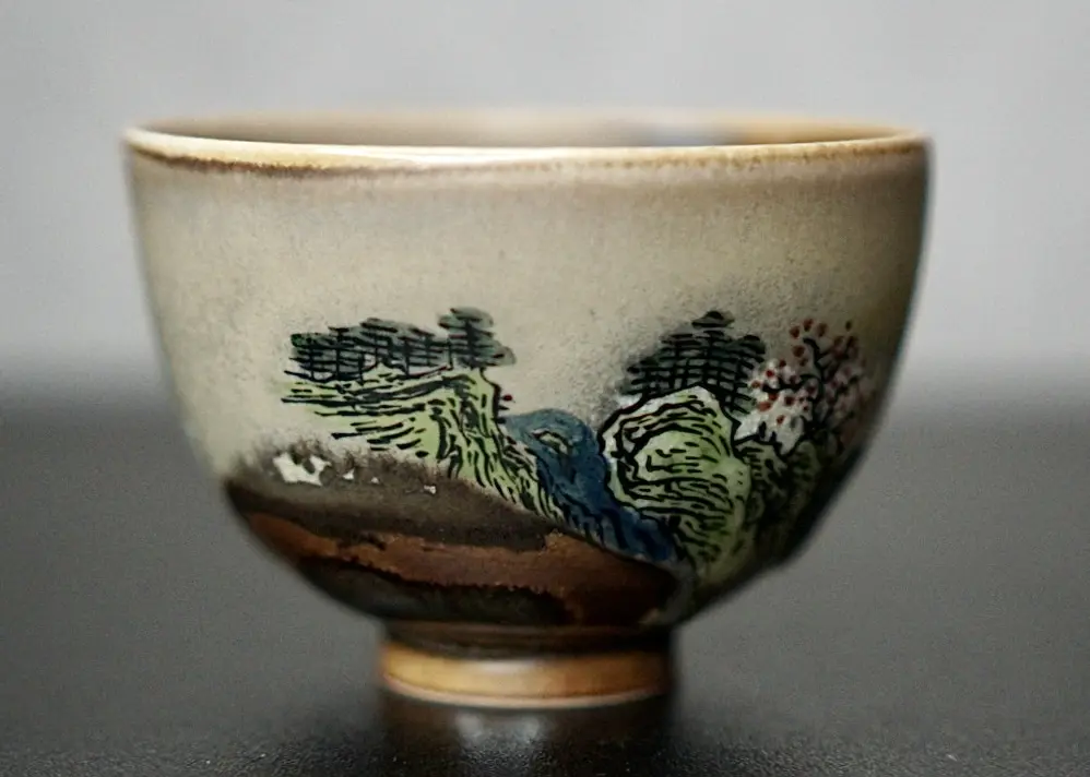 Пиала «Природные Пятна» № 95, керамика Цзиндэчжэнь, 95 мл