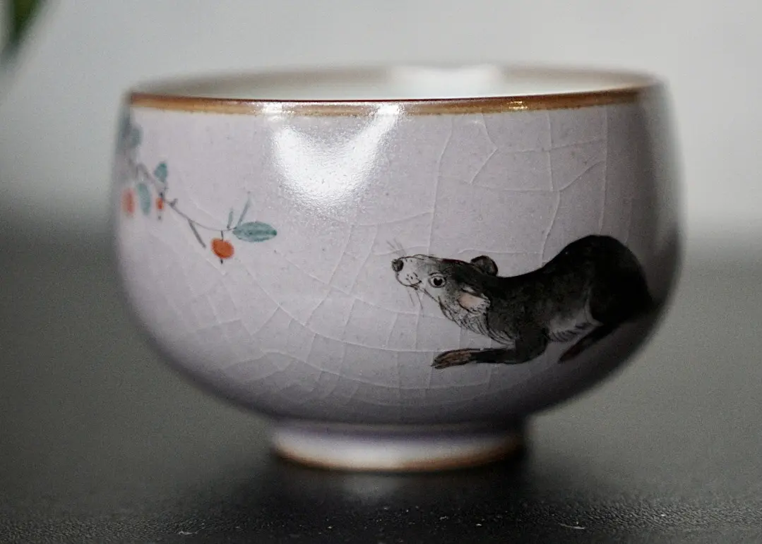 Пиала «Крыса» № 75, керамика Цзиндэчжэнь, 106 мл
