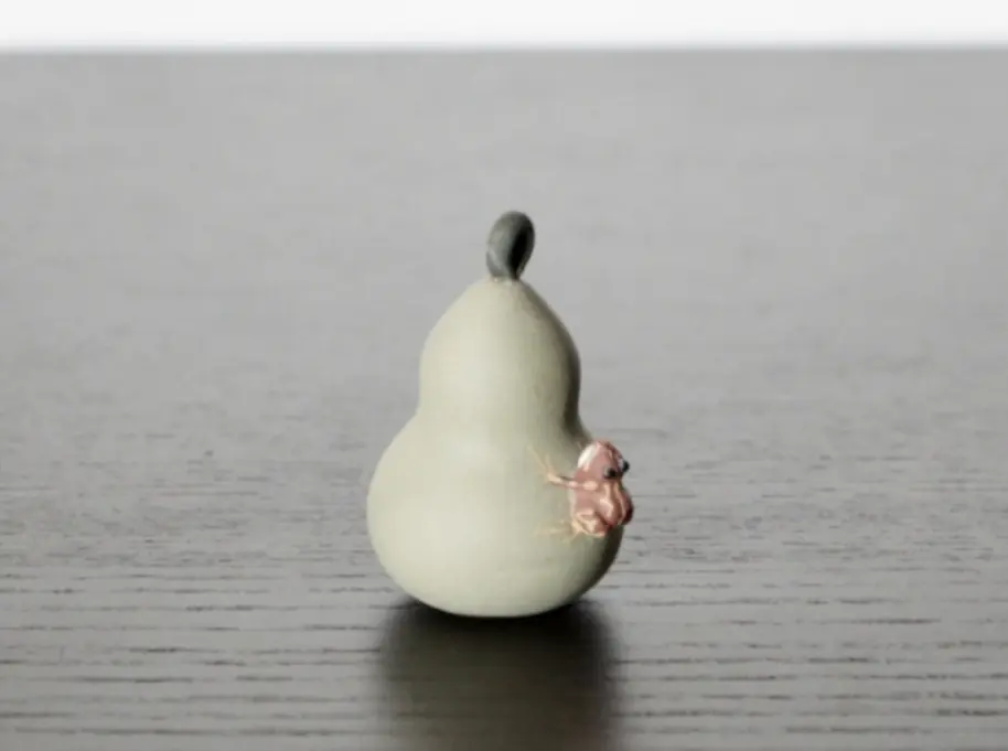 Чайная фигурка «Лягушка на горлянке» № 6, исинская глина