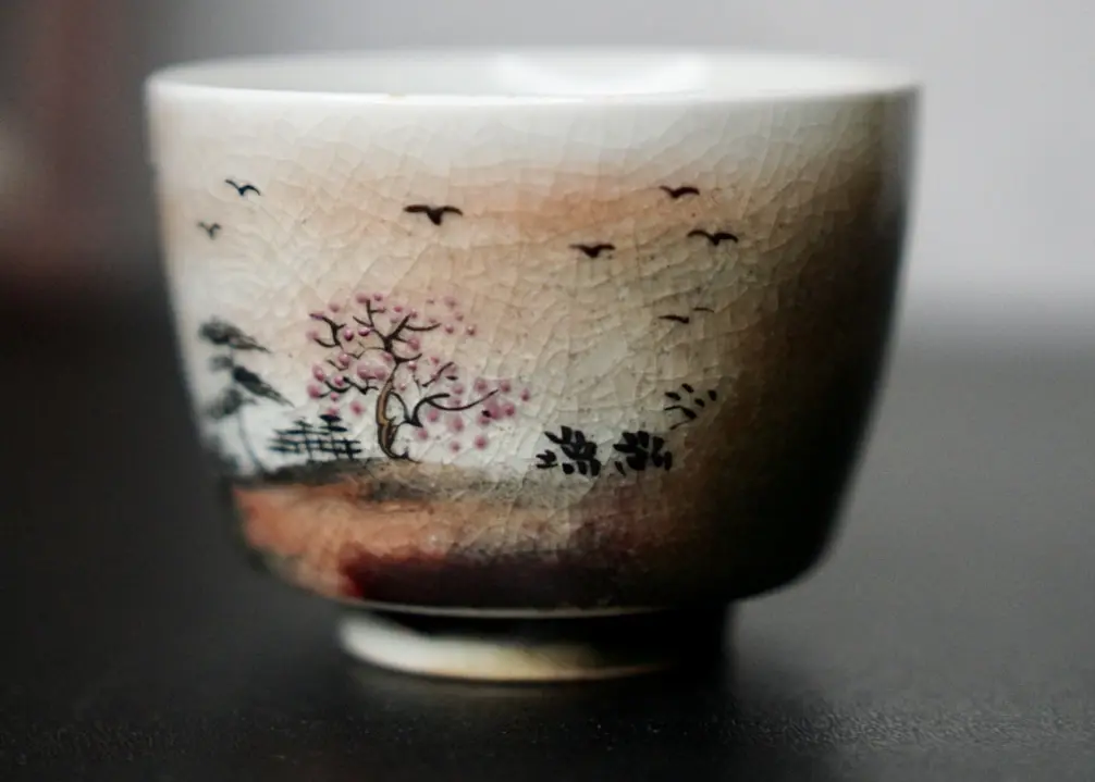 Пиала «Перелётные Птицы» № 54, керамика Цзиндэчжэнь, 68 мл