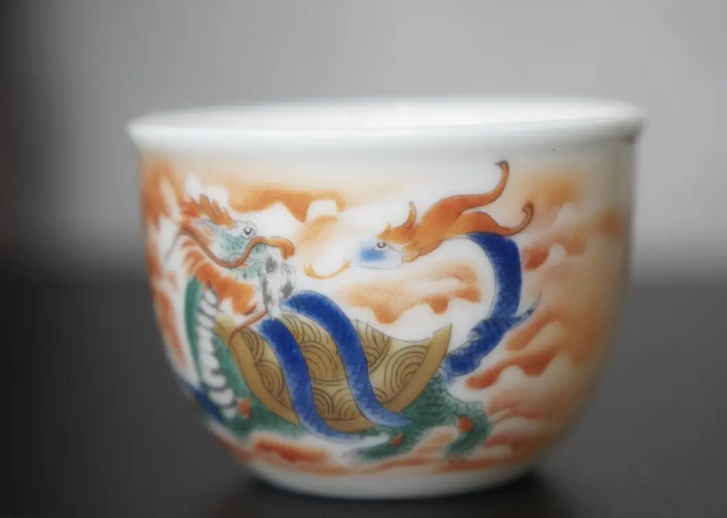 Пиала «Драконочерепаха и Змей» № 30, фарфор Цзиньдэчжень, 130 мл
