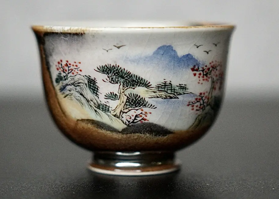 Пиала «Пейзаж» № 50, керамика Цзиндэчжэнь, 75 мл