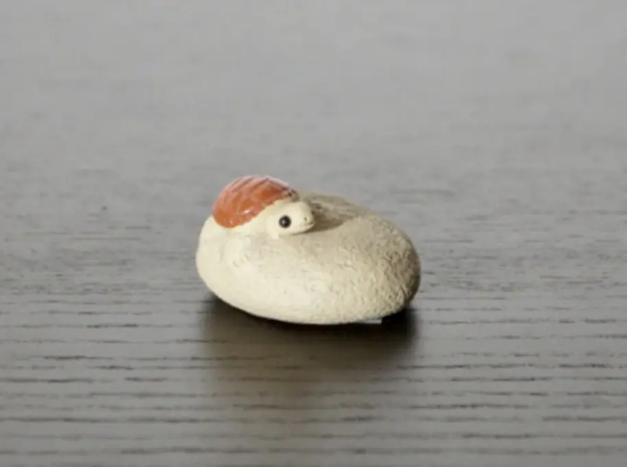 Чайная фигурка «Черепаха на камне» № 1, исинская глина