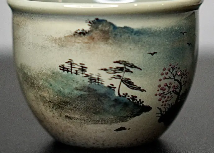 Пиала «Пейзаж» № 88, керамика Цзиндэчжэнь, 110 мл