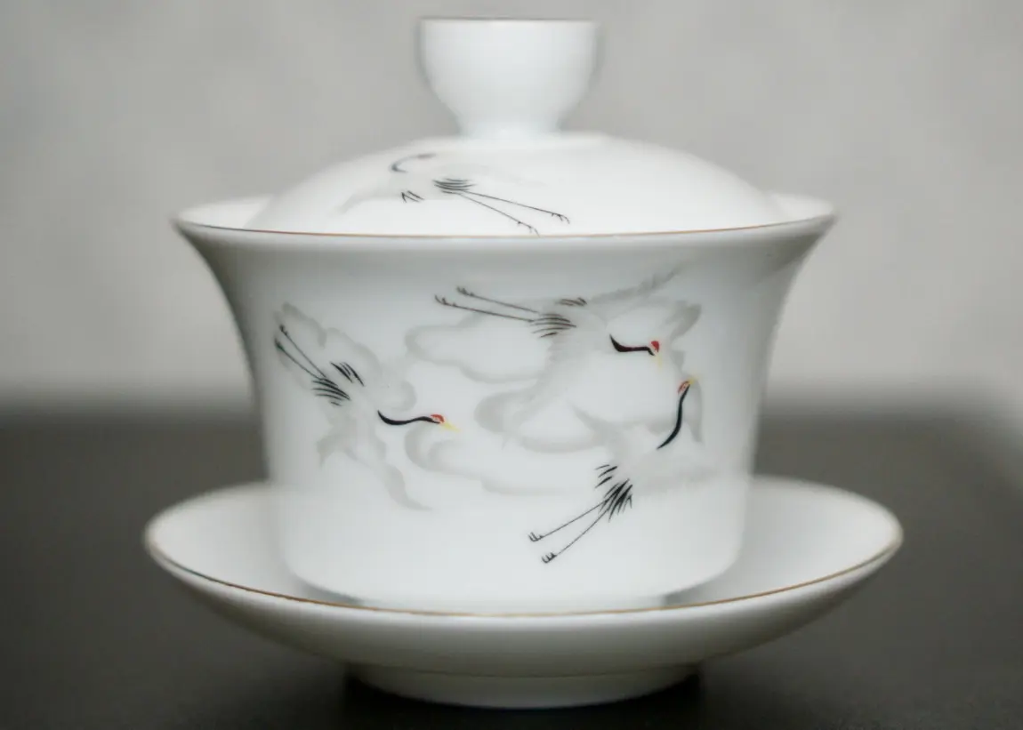 Гайвань «Журавли» № 58, фарфор, 145 мл