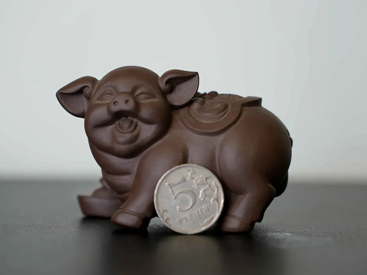 Чайная фигурка «Поросёнок» № 95, исинская глина