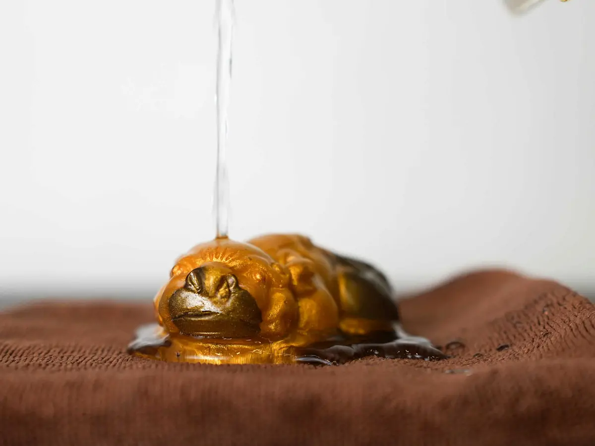 Чайная фигурка «Золотой пёс» № 50, меняющая цвет