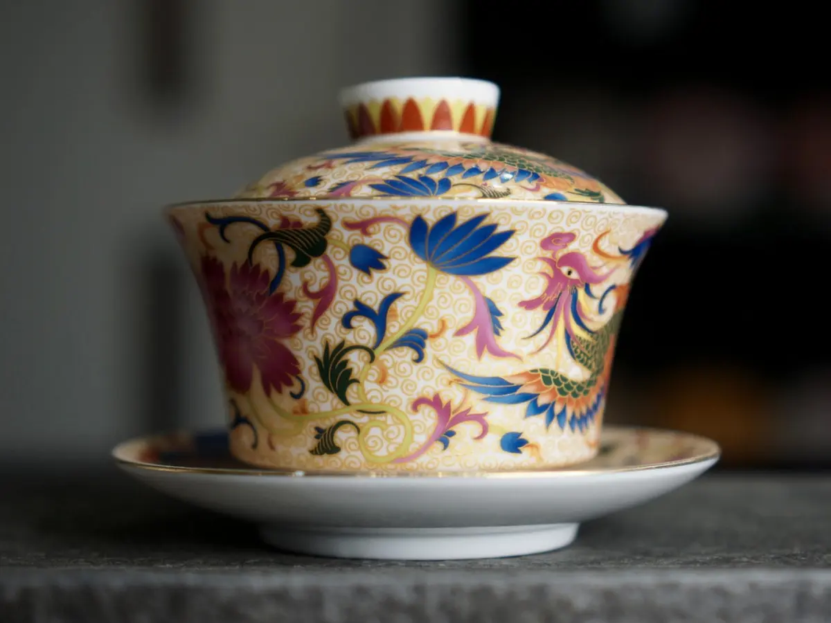 Гайвань «Дракон и павлин», фарфор Цзиндэчжэнь, 200 мл