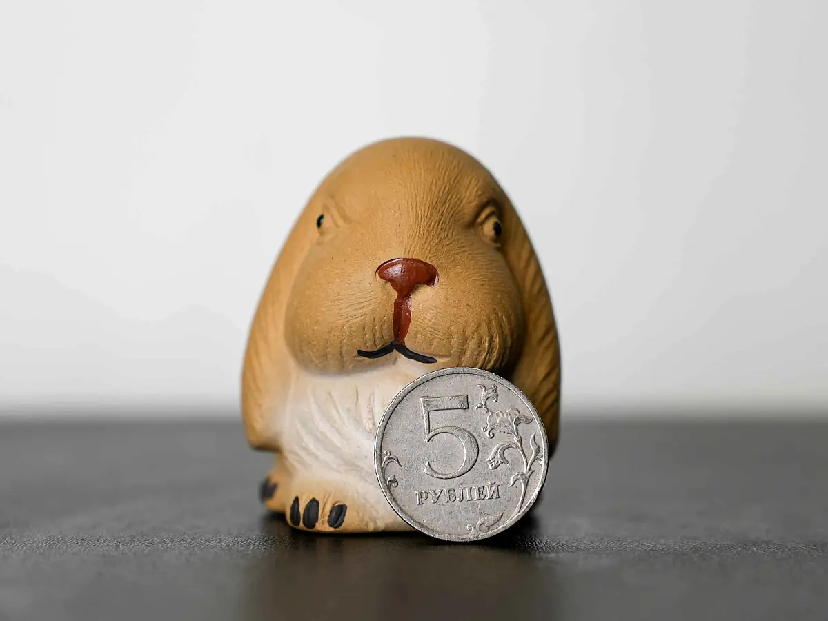 Чайная фигурка «Заяц» № 91, исинская глина