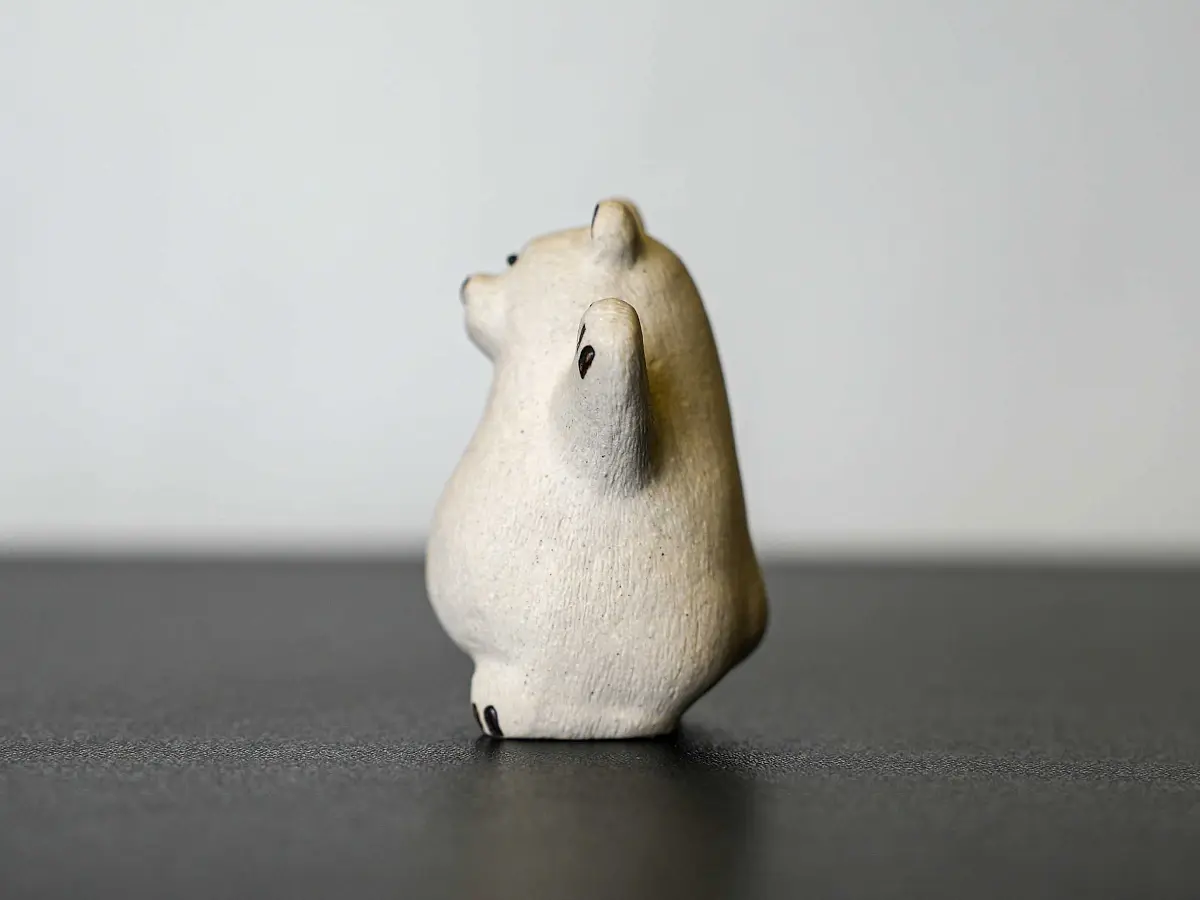 Чайная фигурка «Белый медведь» № 98, исинская глина