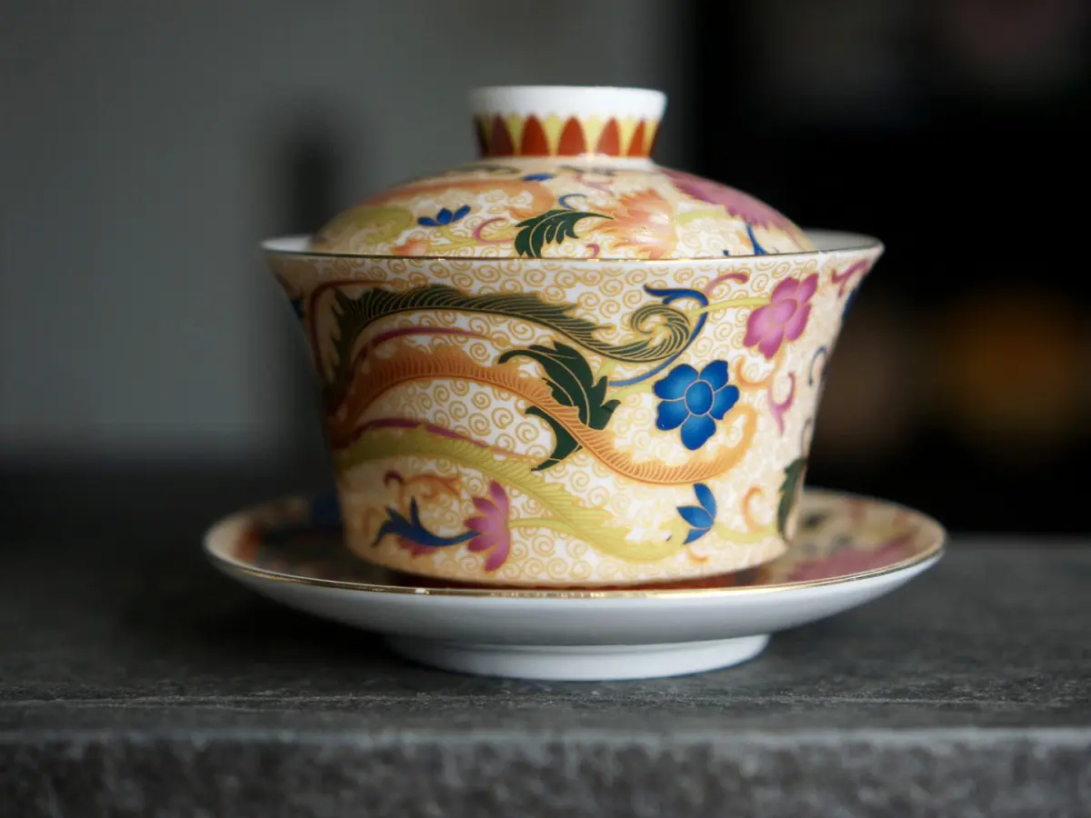 Гайвань «Дракон и павлин», фарфор Цзиндэчжэнь, 200 мл