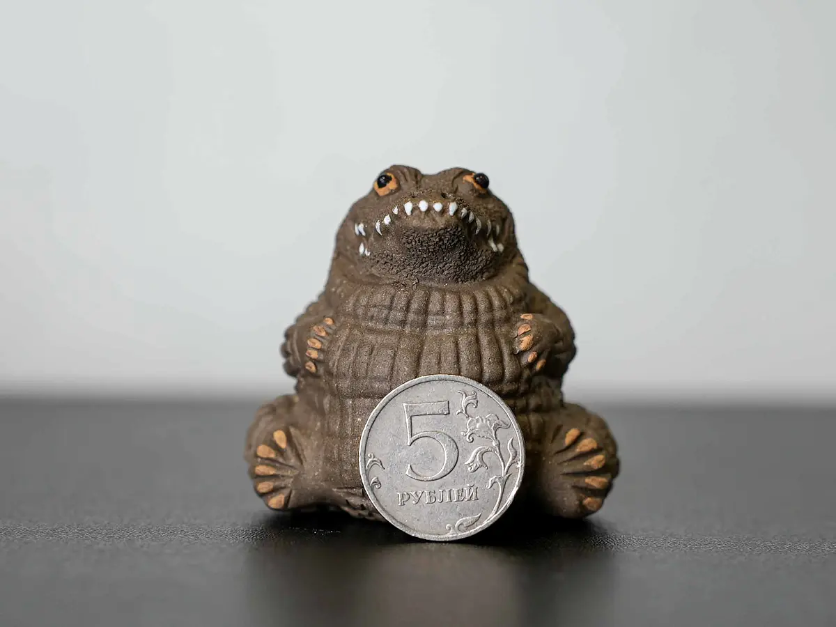 Чайная фигурка «Крокодил» № 35, исинская глина