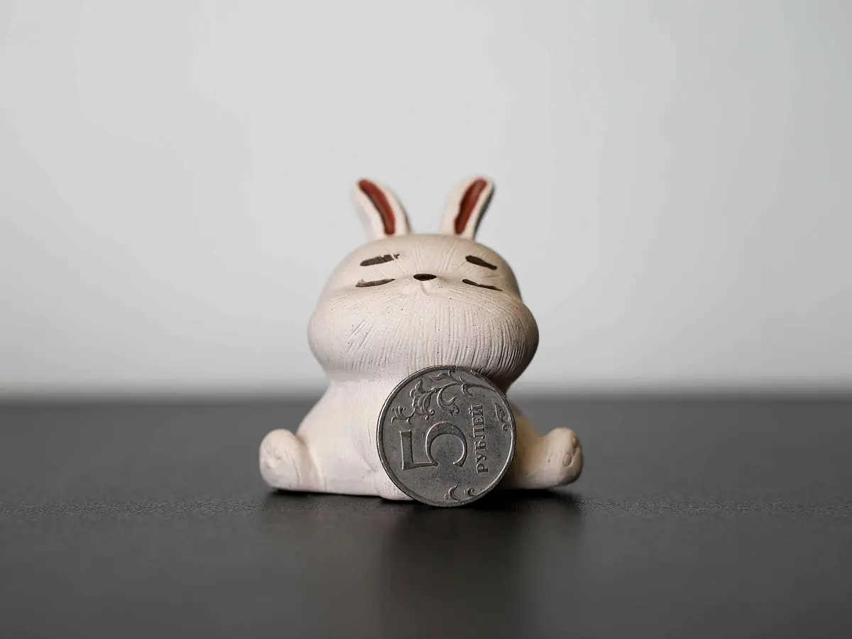 Чайная фигурка «Заяц» № 59, исинская глина