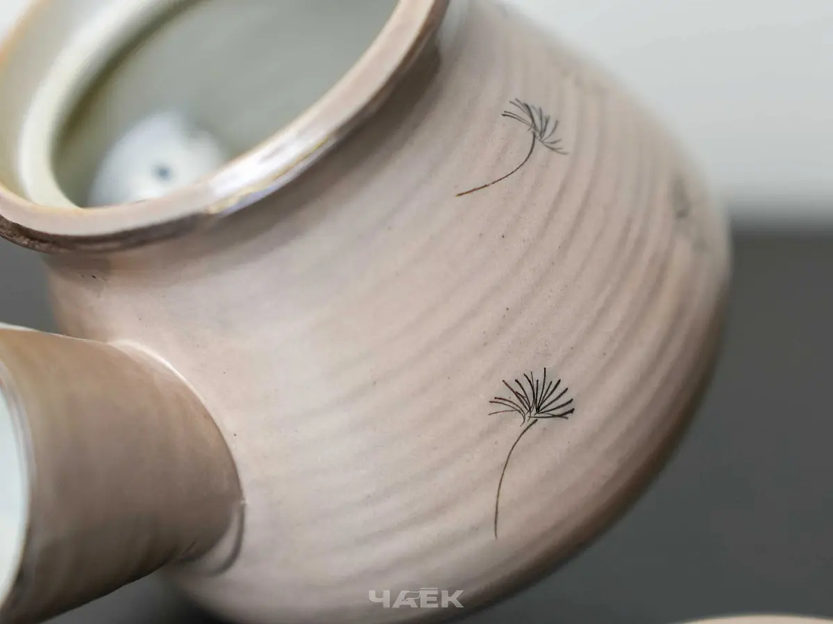 Чайник с боковой ручкой № 561, керамика Цзиндэчжэнь, 130 мл