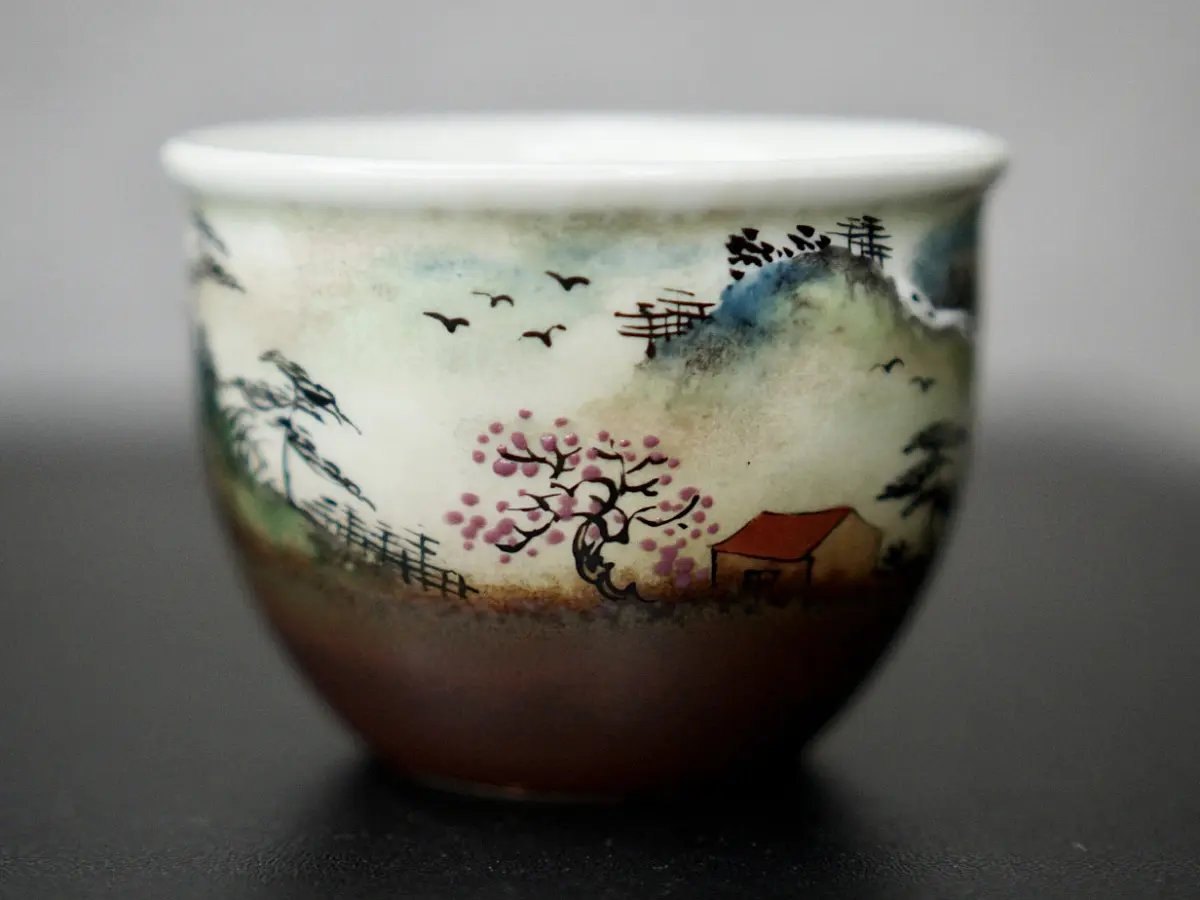 Пиала «Безмятежный Домик» № 57, керамика Цзиндэчжэнь, 115 мл