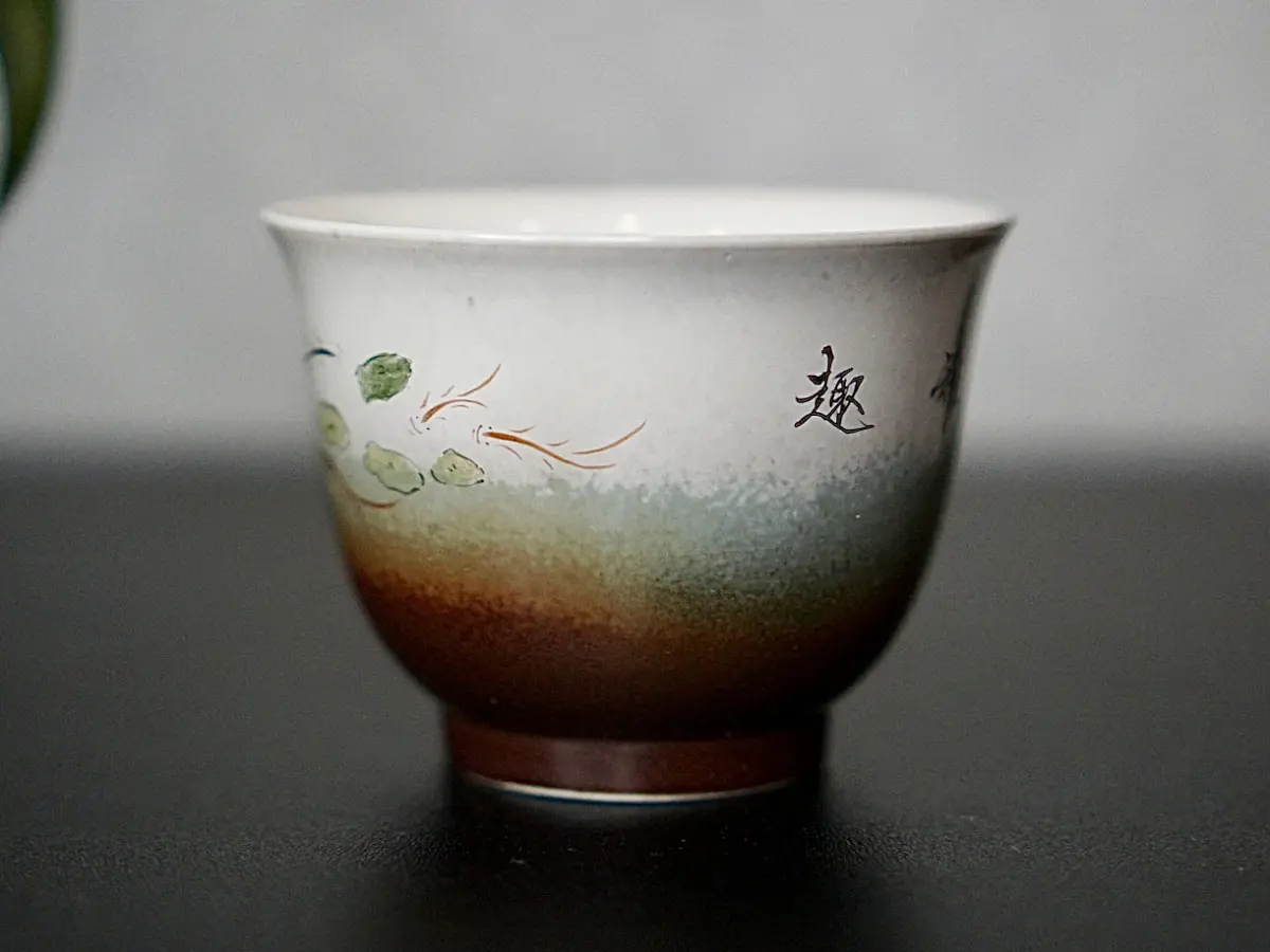 Пиала «Рыбки» № 61, керамика Цзиндэчжэнь, 135 мл