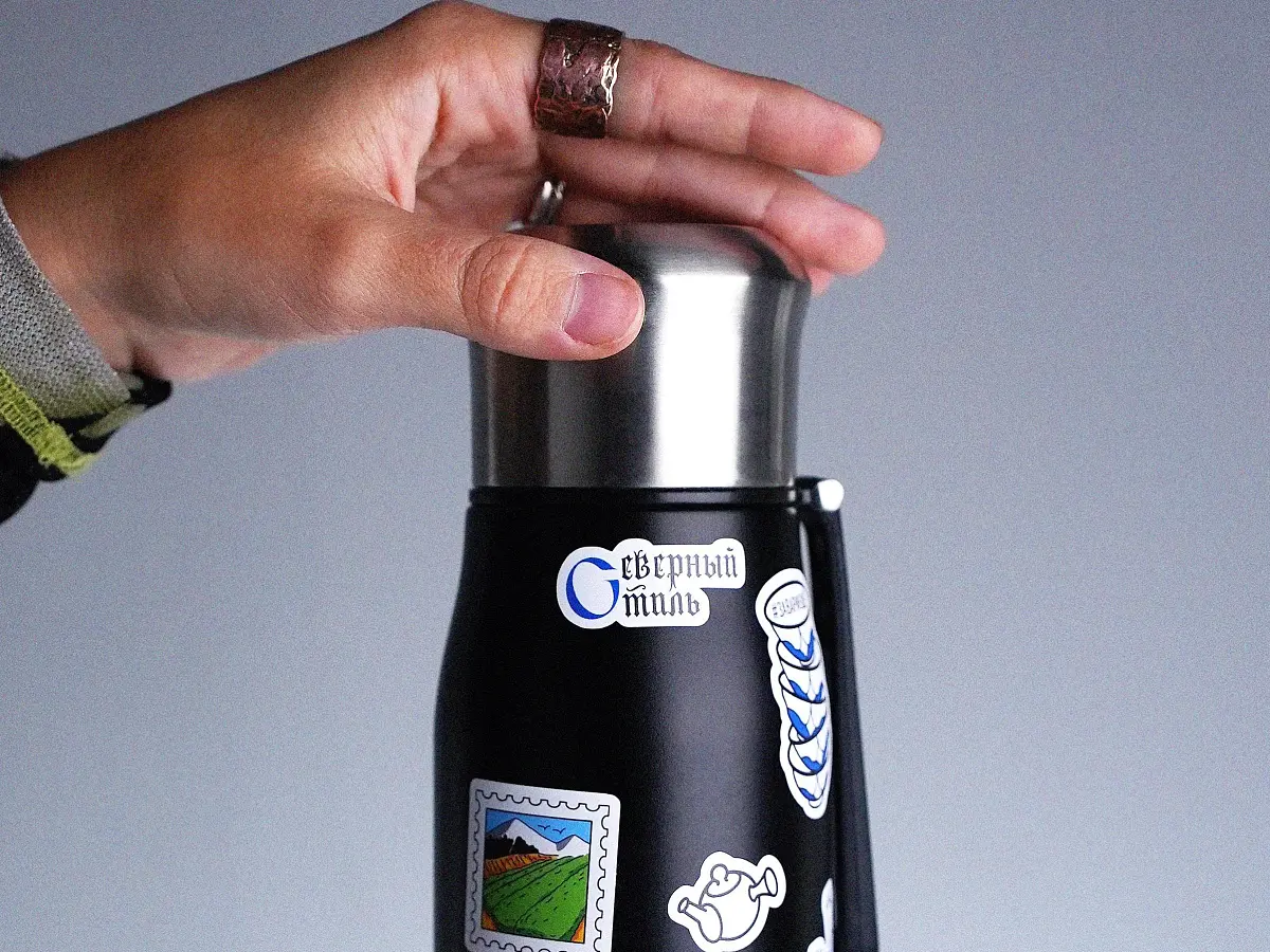 Термос для чая «ТЕРМÓЗ» с кнопкой, ЧАЁК, 800 мл