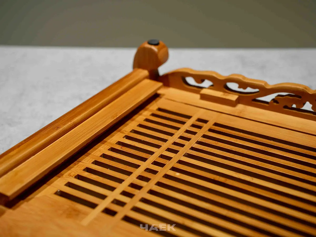 Чабань из бамбука с поддоном, средняя, 40х28 см