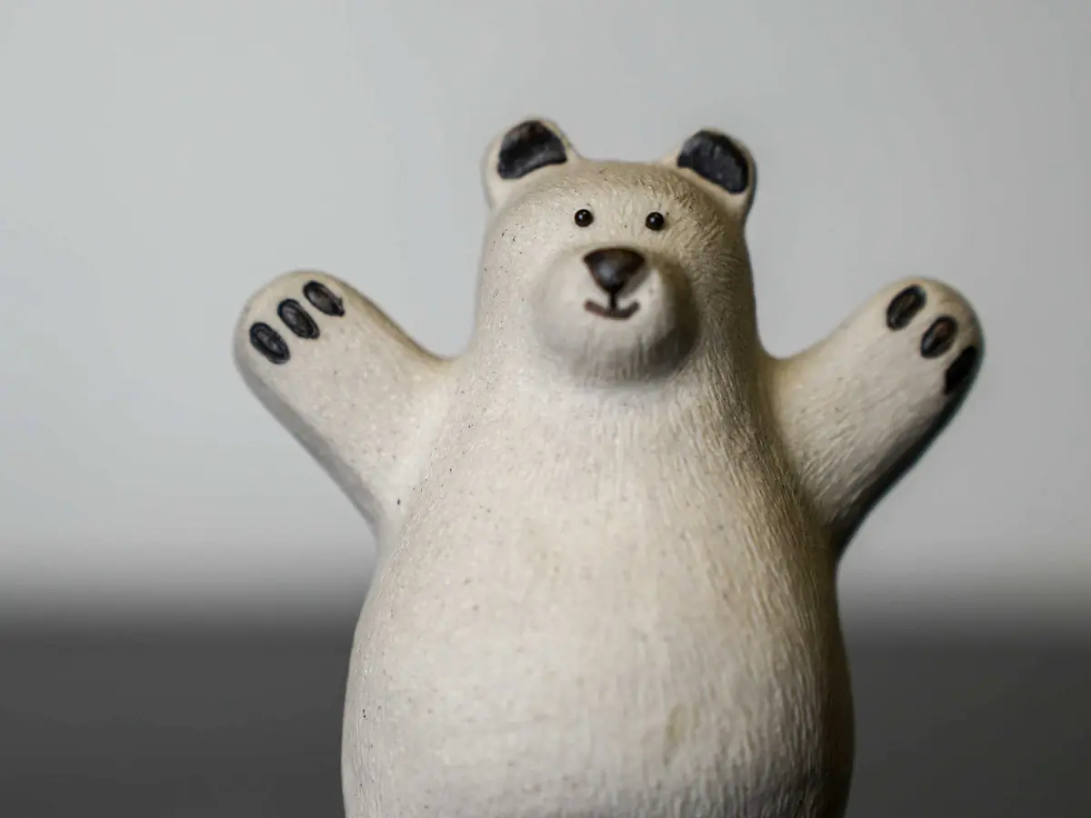 Чайная фигурка «Белый медведь» № 98, исинская глина