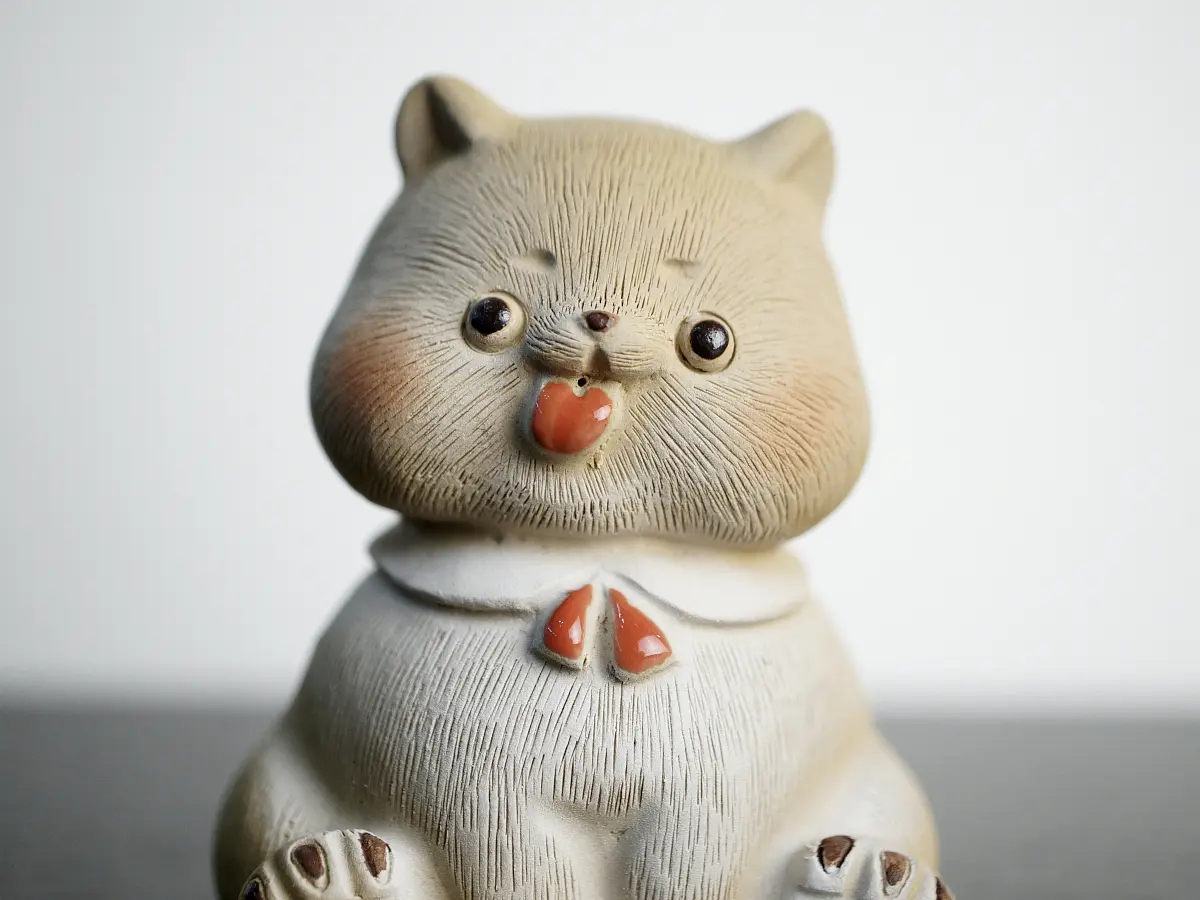 Чайная фигурка «Важный Котик в бабочке» № 2, исинская глина