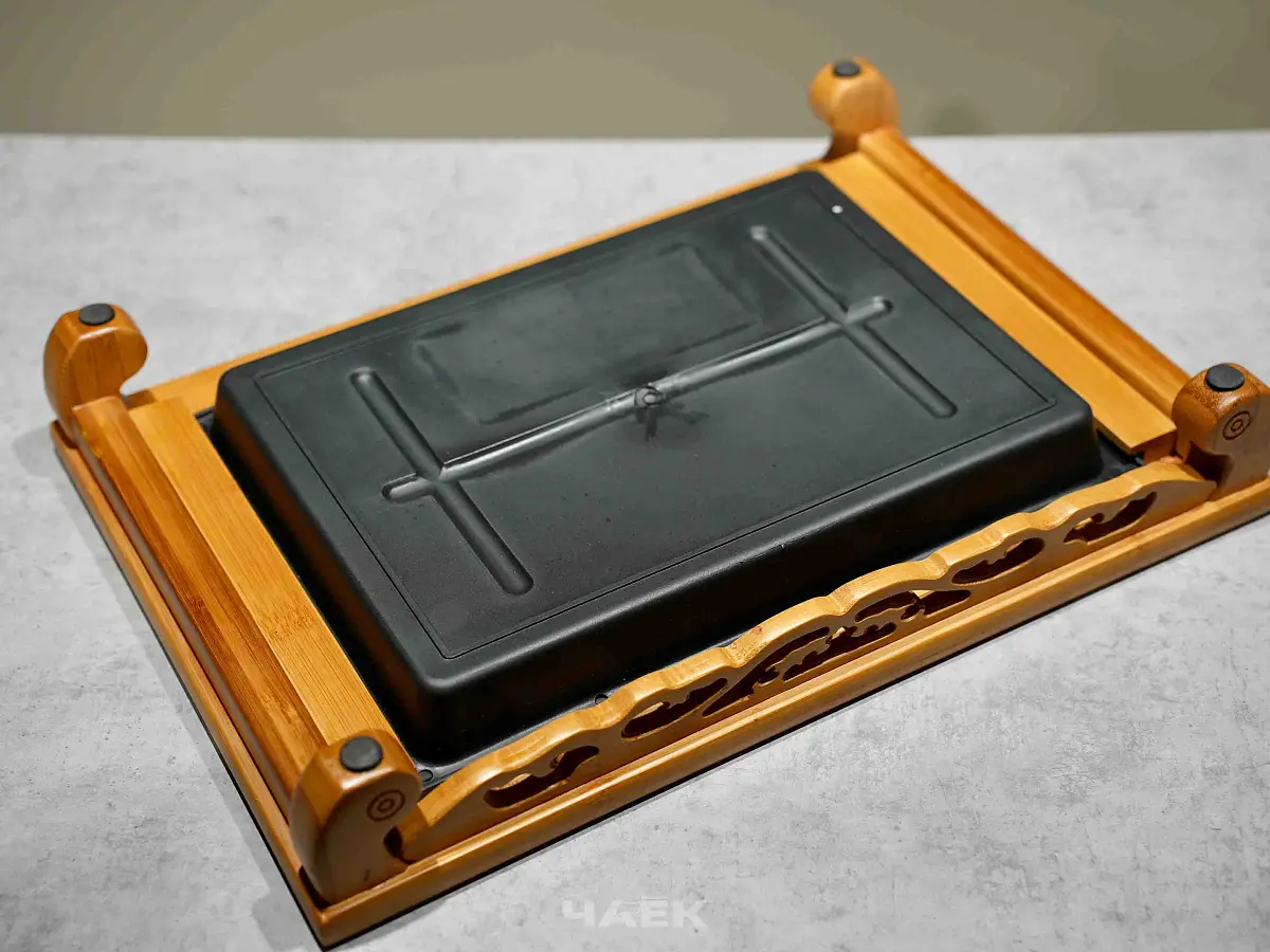 Чабань из бамбука с поддоном, средняя, 40х28 см