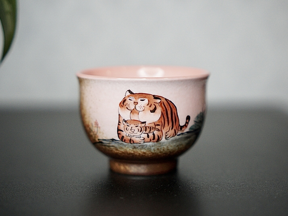 Пиала «Тигры» №85, керамика Цзиндэчжэнь, 103 мл
