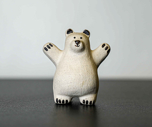 Чайная фигурка «Белый медведь» №98, исинская глина
