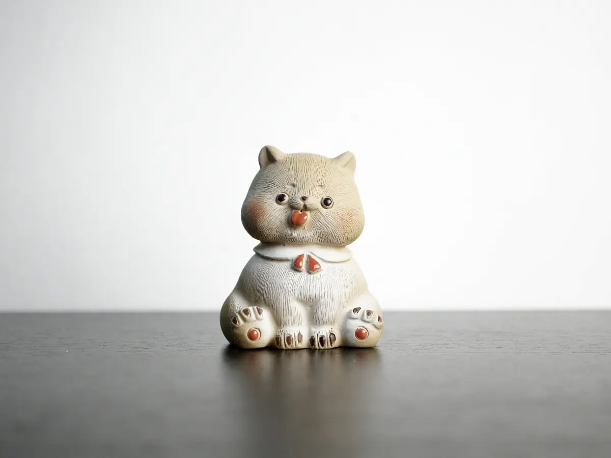 Чайная фигурка «Важный Котик в бабочке» № 2, исинская глина