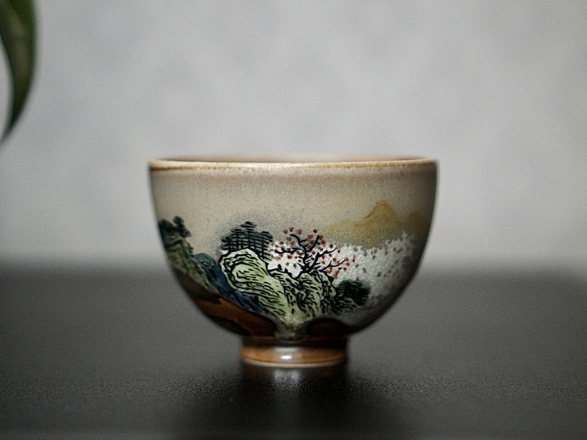 Пиала «Природные Пятна» №95, керамика Цзиндэчжэнь, 95 мл