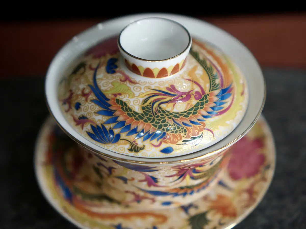 Гайвань «Дракон и павлин», фарфор Цзиндэчжэнь, 200 мл