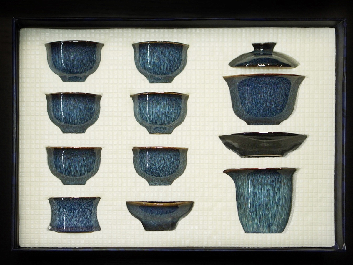 Подарочный чайный набор посуды №2 | Синий