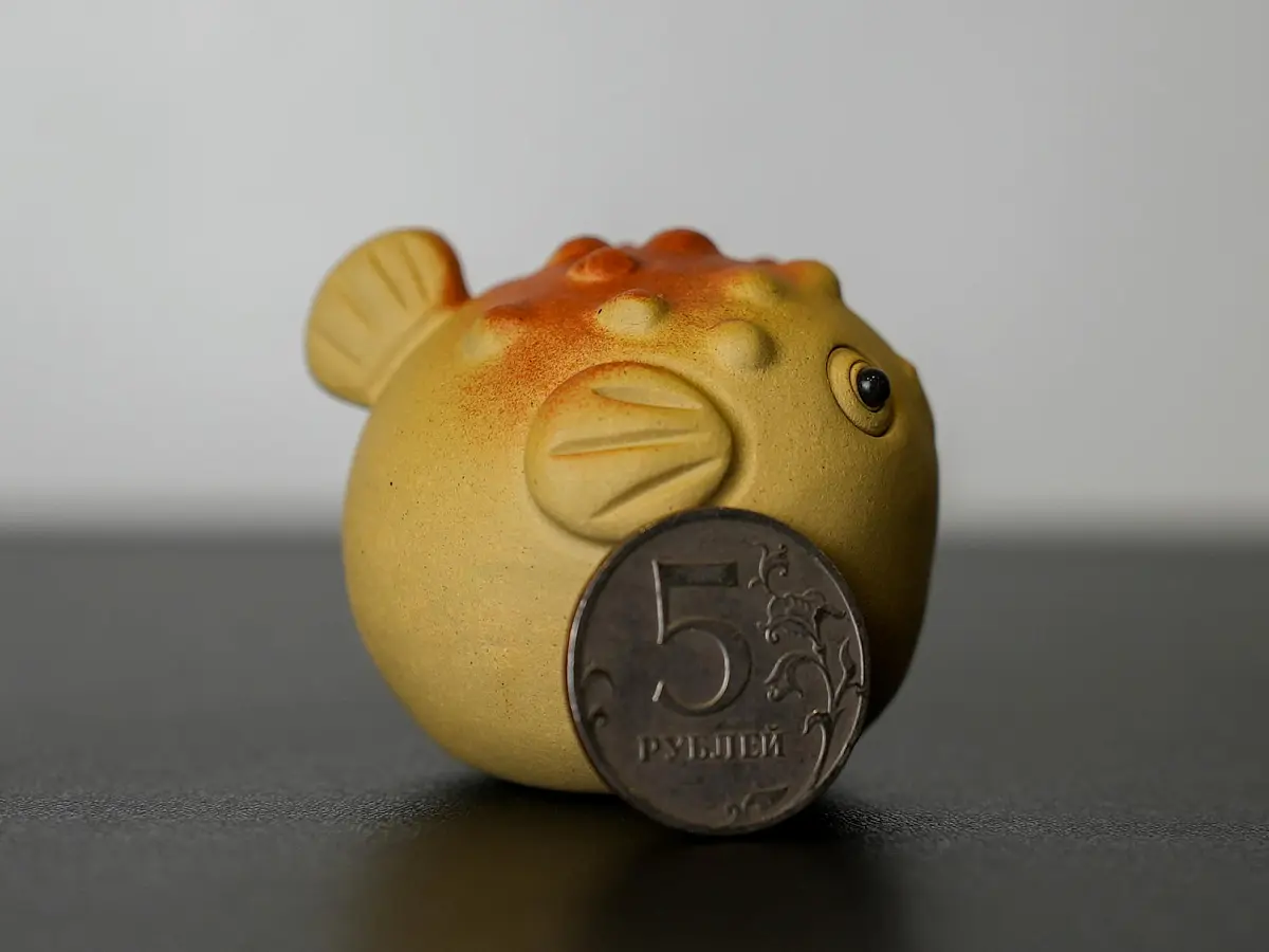 Чайная фигурка «Рыба Фугу» № 38, исинская глина