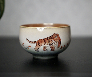 Пиала «Тигр» №67, керамика Цзиндэчжэнь, 97 мл