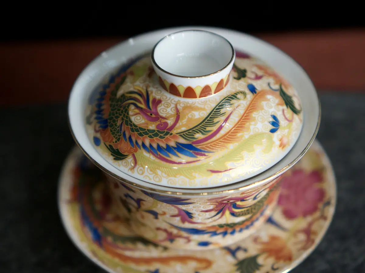 Гайвань «Дракон и павлин», фарфор Цзиндэчжэнь, 200 мл